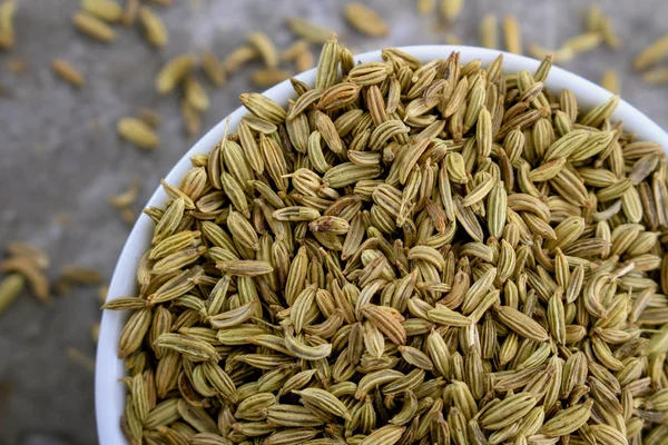 Dried Fennel Seeds Bowl — Stock Photo, Image
