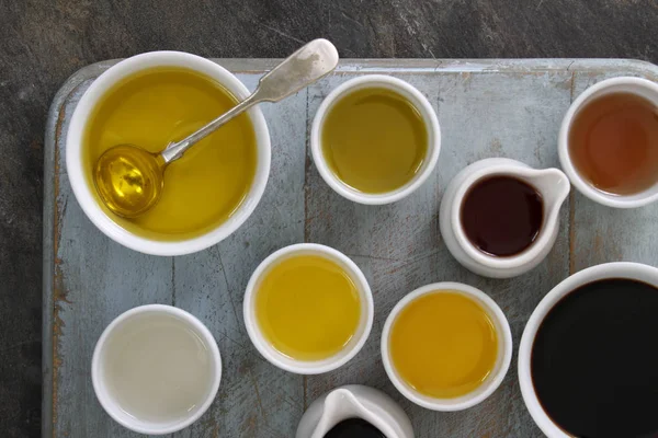 Olive Oil Selection Table — Stock Photo, Image