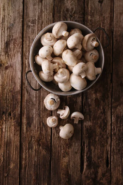 Fresh Uncooked Mushrooms Table — Stock Photo, Image