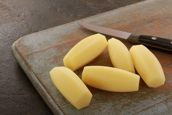 Preparación Patatas Crudas Frescas — Foto de Stock