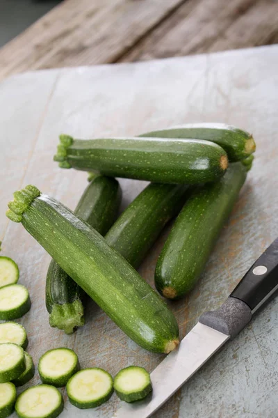 Preparar Calabacines Frescos Saludables — Foto de Stock