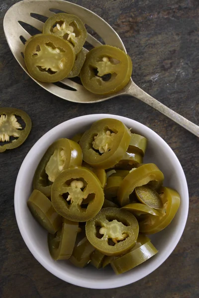 Pickled Jalapeno Chillie Peppers Stock Photo