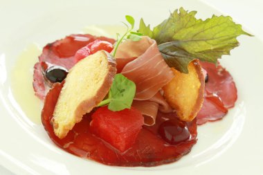 Dana carpaccio meze tabağı