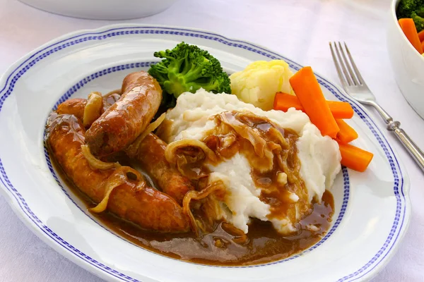 Traditional Sausage Mashed Potato Meal — Stock Photo, Image