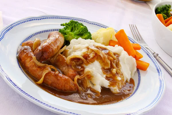 Traditional Sausage Mashed Potato Meal — Stock Photo, Image