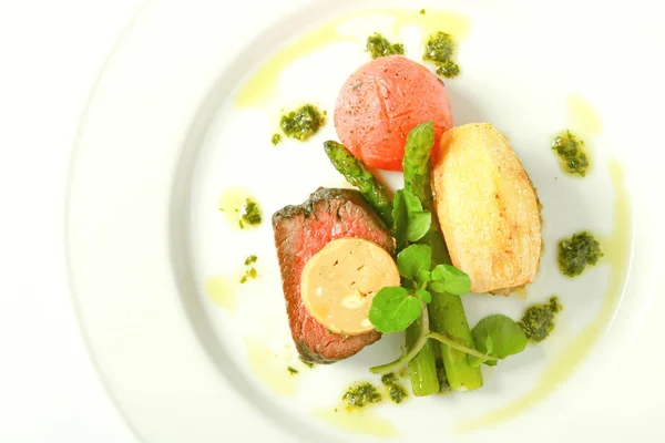 Plated Fillet Steak Meal — Stock Photo, Image