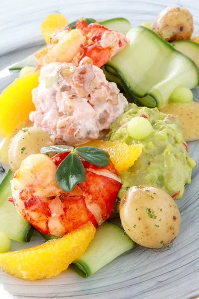 Lobster Seafood Salad Plate — Stock Photo, Image