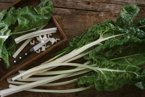 Fresco Gustoso Preparare Bietole Fresche — Foto Stock