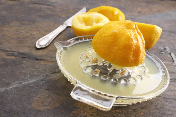 Zubereitung Gesunder Frischer Zitronen — Stockfoto