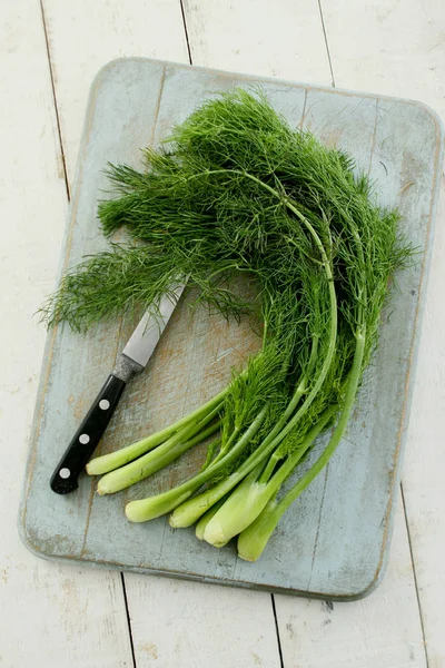 Preparing Baby Fennel Table — Stock Photo, Image