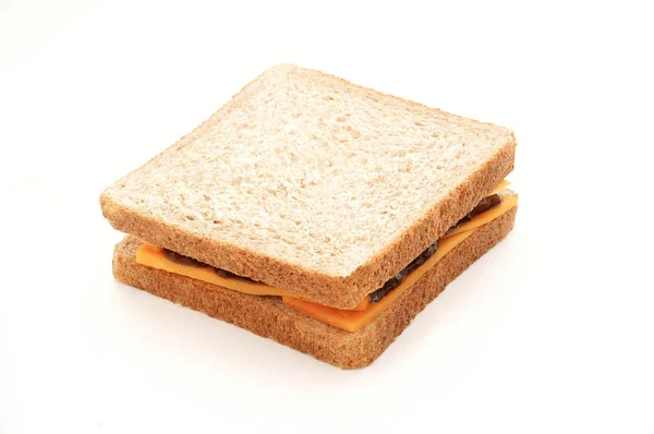 Frisch Gemachtes Sandwich Auf Weißem Hintergrund — Stockfoto