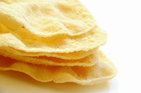 Fresh Tasty Traditional Indian Poppadums — Stock Photo, Image