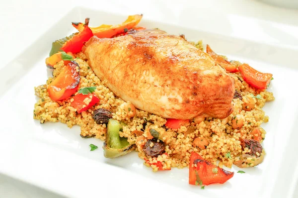 Comida Pollo Sabroso Plateado — Foto de Stock