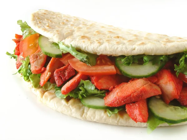 Chicken Donner Naan Bread Sandwich — Stock Photo, Image