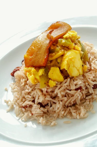 Jamaican Saltfish Ackee Peas Rice — Stock Photo, Image