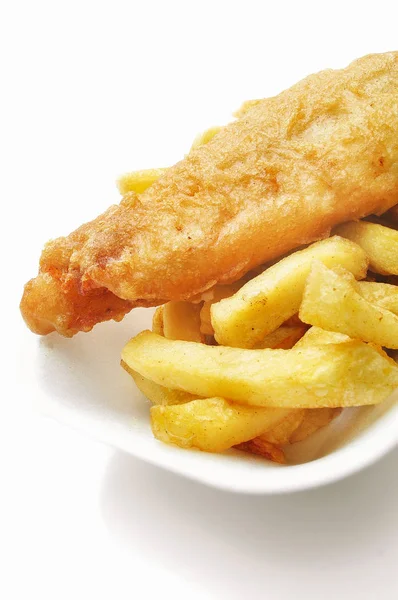Traditionelle Ramponierte Fish Chips — Stockfoto