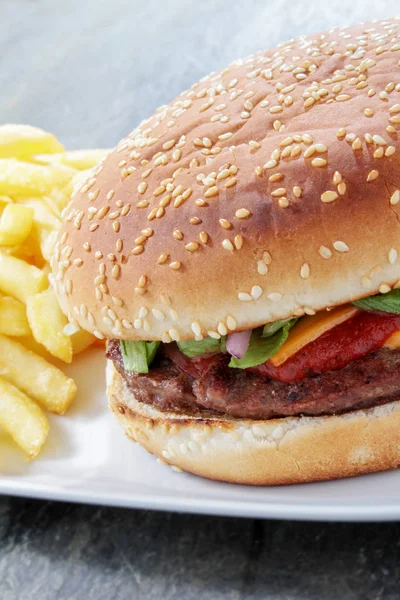 Verse Smakelijke Hamburger Bun — Stockfoto