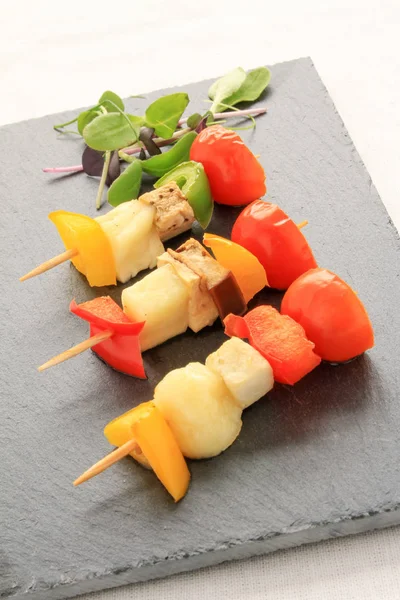 Mixed Vegetable Kebabs Canape — Stock Photo, Image