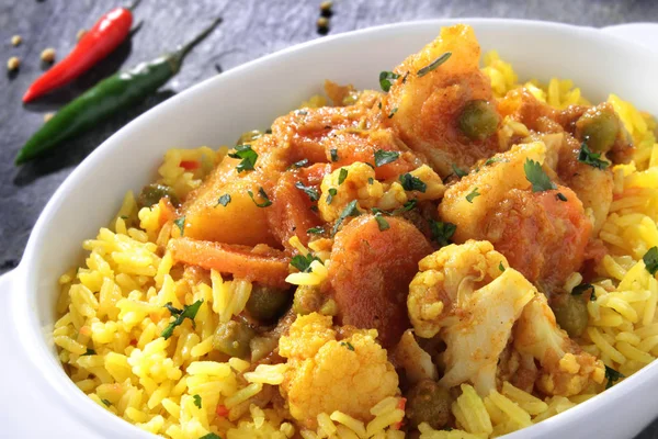 Repas Traditionnel Curry Indien — Photo