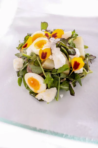 Kwartel Ham Salade — Stockfoto