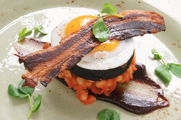 Voorbereiding Gastronomische Engish Ontbijt — Stockfoto