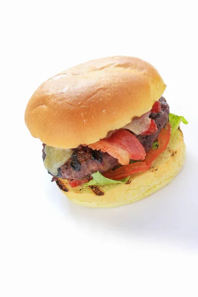 Ořez Hovězí Burger Jídlo — Stock fotografie