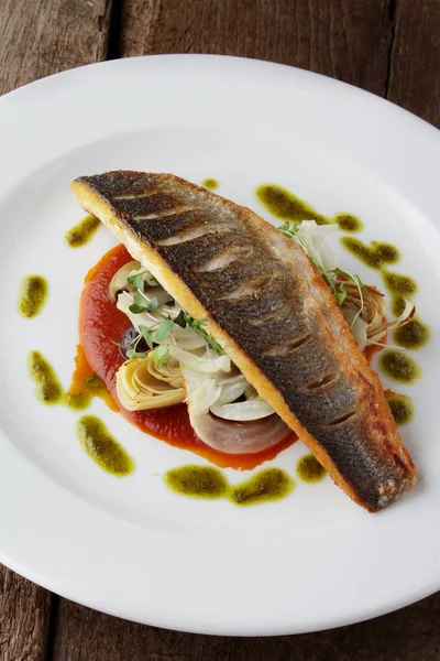 Plated Tasty Fish Meal — Stock Photo, Image