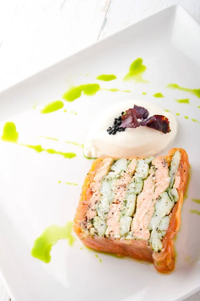 Tasty Salmon Terrine Appetizer — Stock Photo, Image