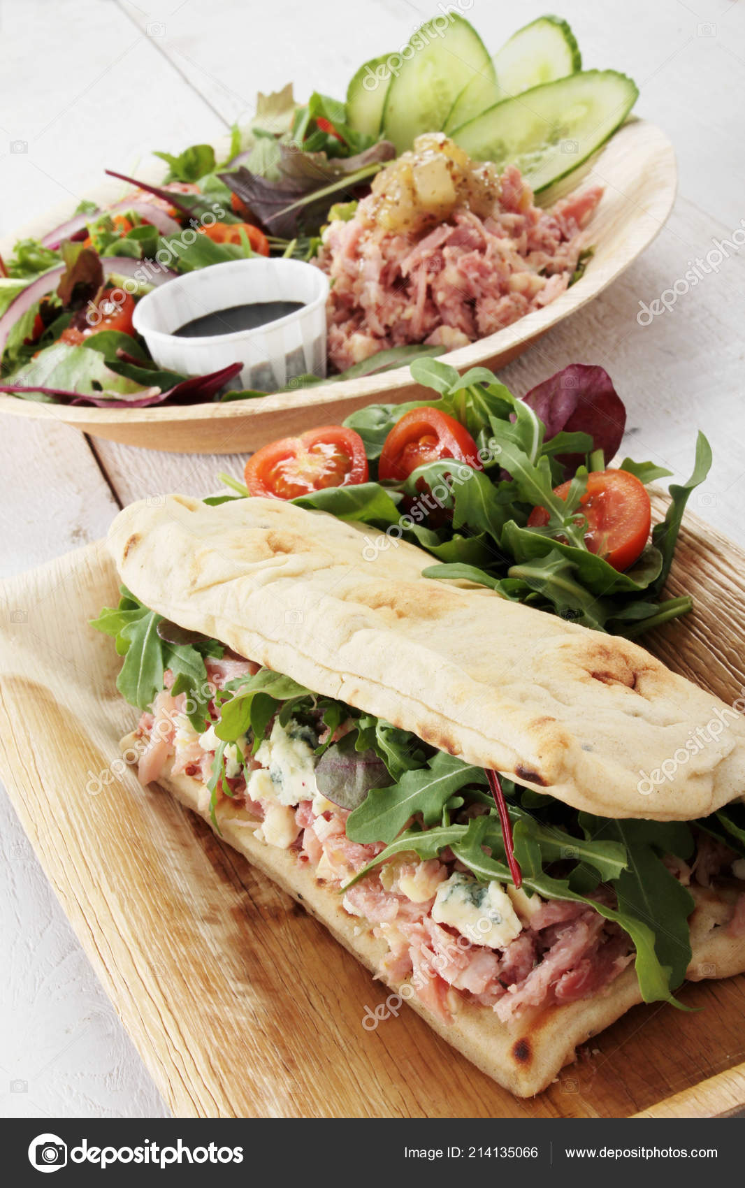 Healthy Flatbread Sandwich Lunch Stock Photo by ©neillangan 214135066