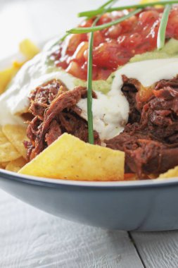 tortilla chips with pulled pork clipart