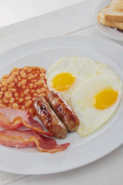 Traditional Cooked Full English Breakfast — Stock Photo, Image