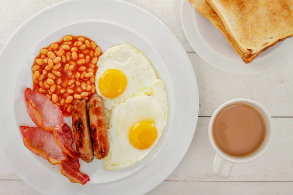 Traditionnel Cuit Petit Déjeuner Anglais Complet — Photo