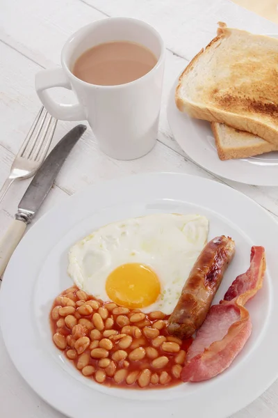 Traditionnel Cuit Petit Déjeuner Anglais Complet — Photo