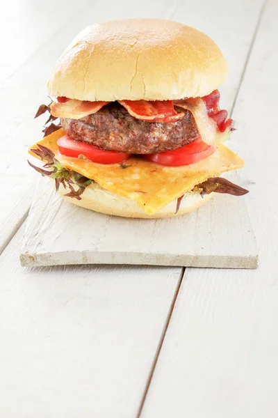 Farinha Hambúrguer Carne Bovino — Fotografia de Stock