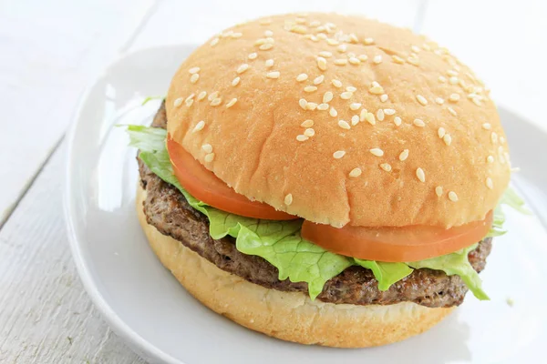 Farinha Hambúrguer Carne Bovino — Fotografia de Stock