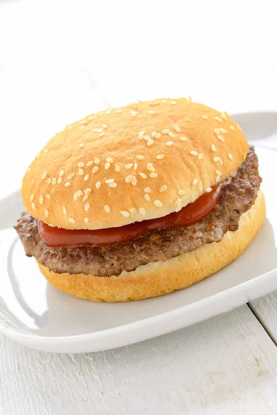 Hervormingspakket Rundvlees Hamburger Maaltijd — Stockfoto