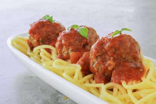 Plated Tasty Meatball Meal — Stock Photo, Image