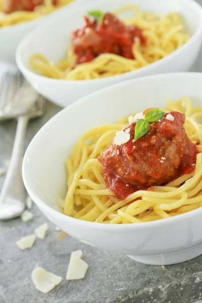 Plated Tasty Meatball Meal — Stock Photo, Image