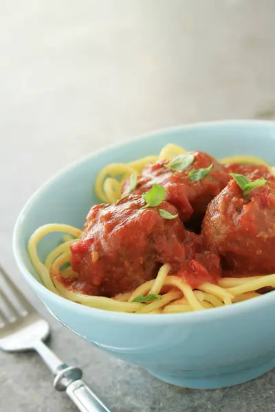 Plated Tasty Meatball Meal — Stock Photo, Image