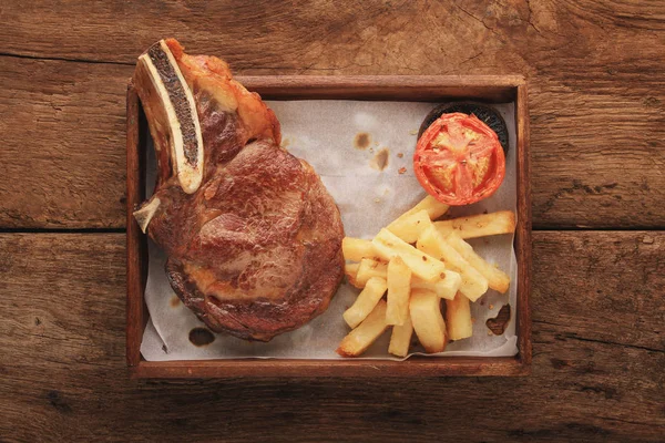 Plated Rib Steak Dinner — Stock Photo, Image