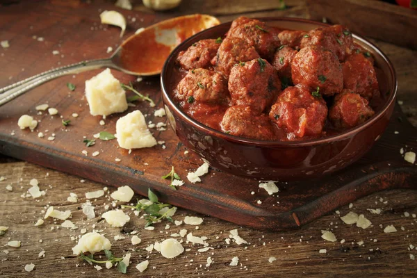 Plated Tasty Meatball Meal — Stock Photo, Image