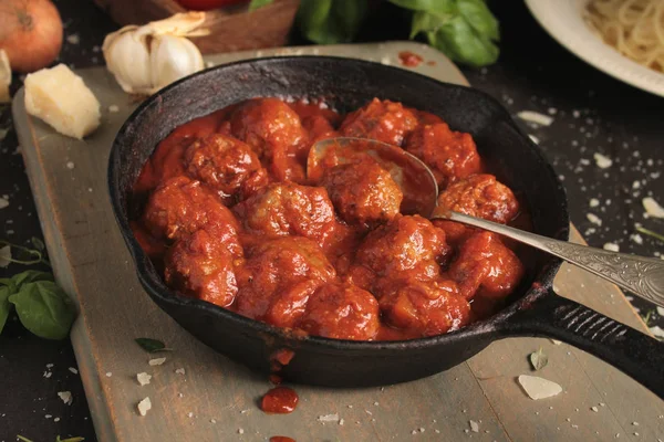 Plated Meatball Meal Plate — Stock Photo, Image