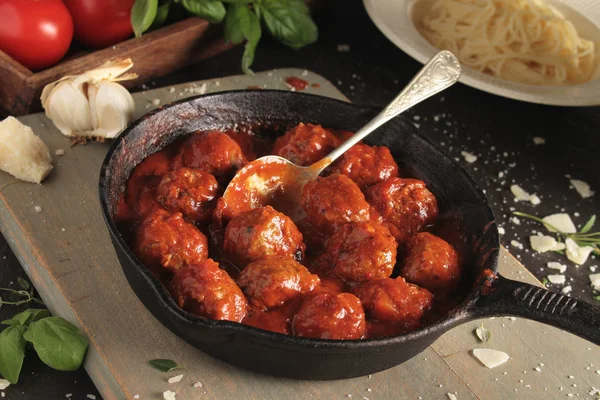 Plated Meatball Meal Plate — Stock Photo, Image