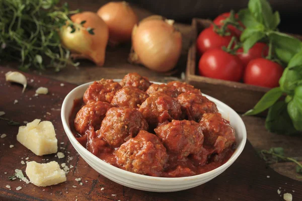 Plated Meatball Meal Plate — Stock Photo, Image