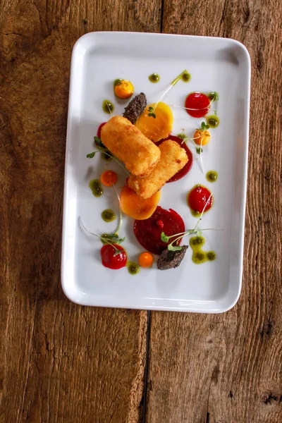 Saboroso Aperitivo Croquete Cozido — Fotografia de Stock