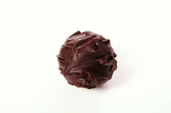 hand made chocolate on white background 