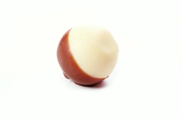 Handgjord Choklad Vit Bakgrund — Stockfoto
