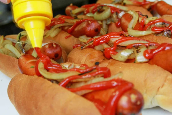 Hot Dog Traditionnel Pain — Photo