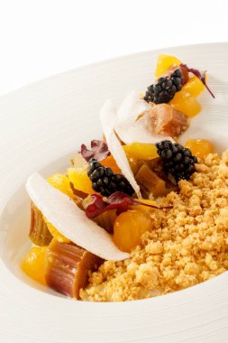 deconstructed elma meyve pasta tatlı