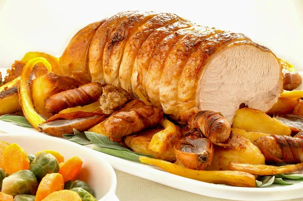 Arrosto Cena Natale Tacchino — Foto Stock